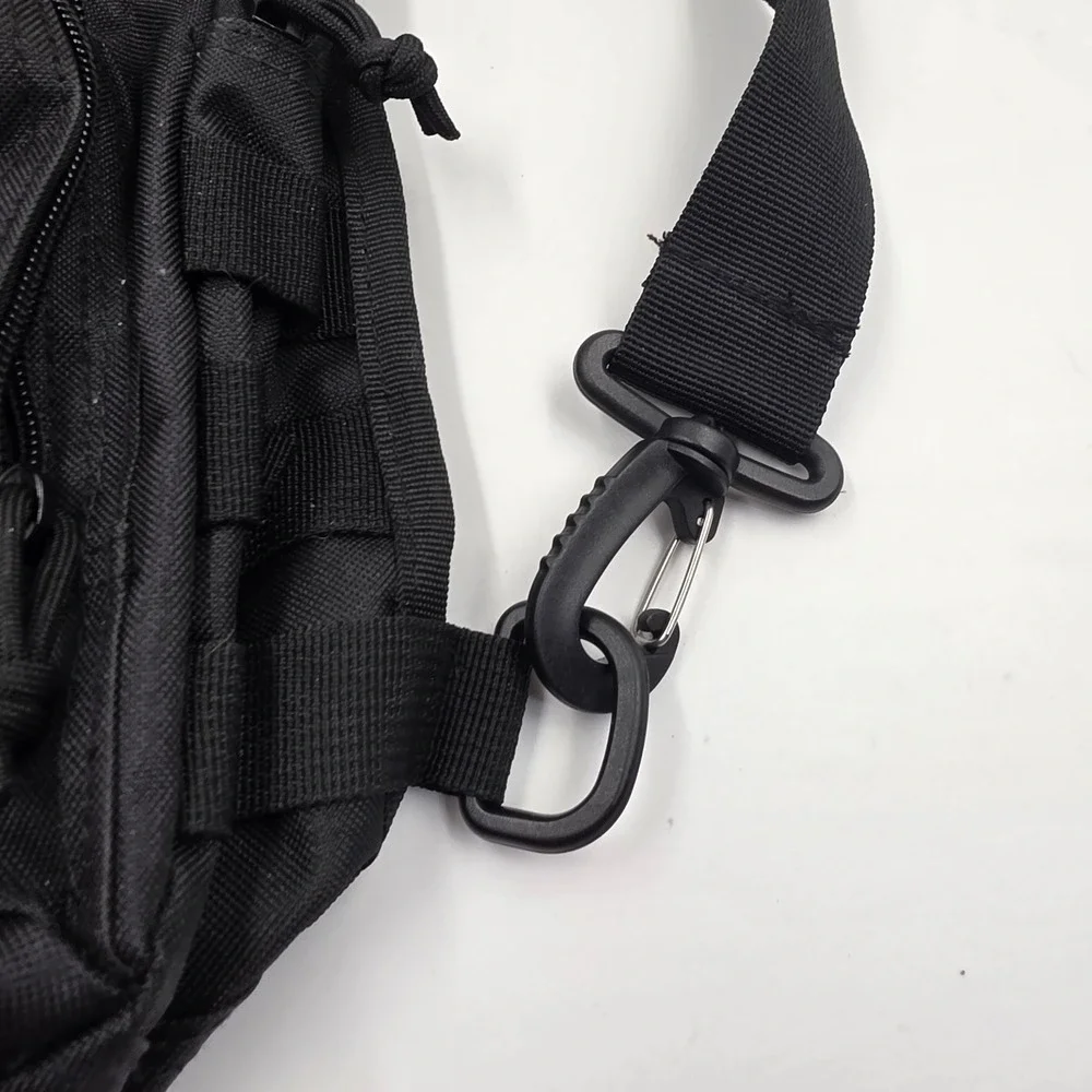 Black Tactical Sling Bag MOLLE Messenger Shoulder Pack Utility EDC Gear